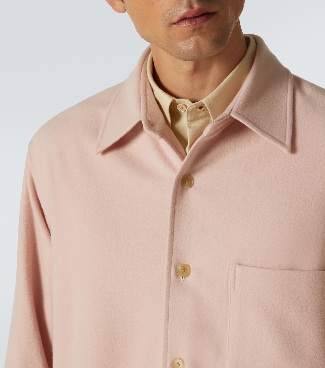 Giacca camicia in flanella di lana | Auralee