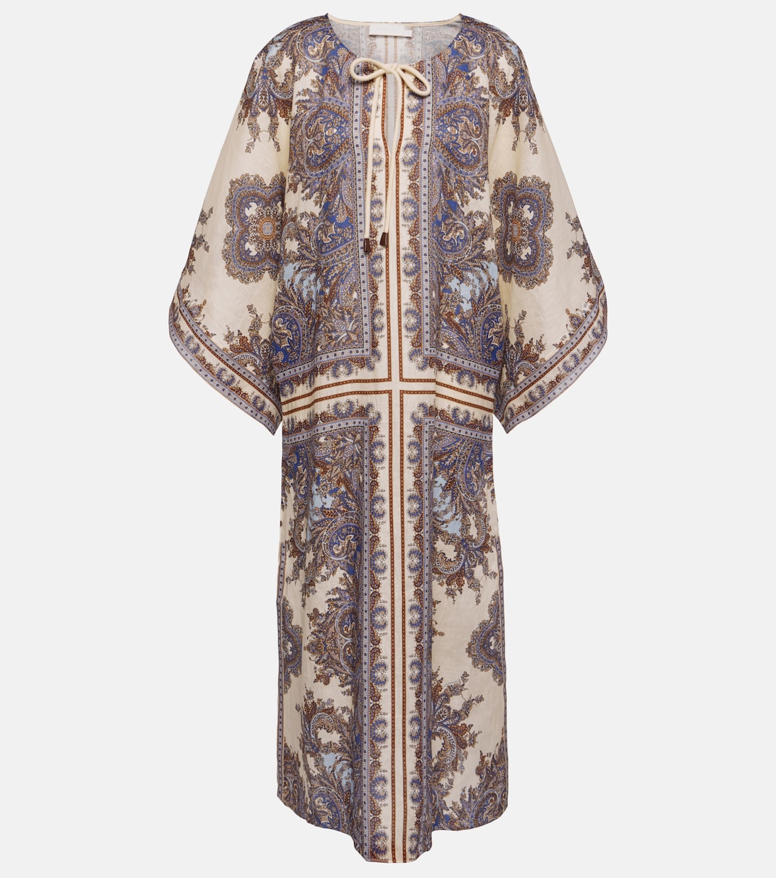 Caftano Ottie in lino con stampa paisley | Zimmermann