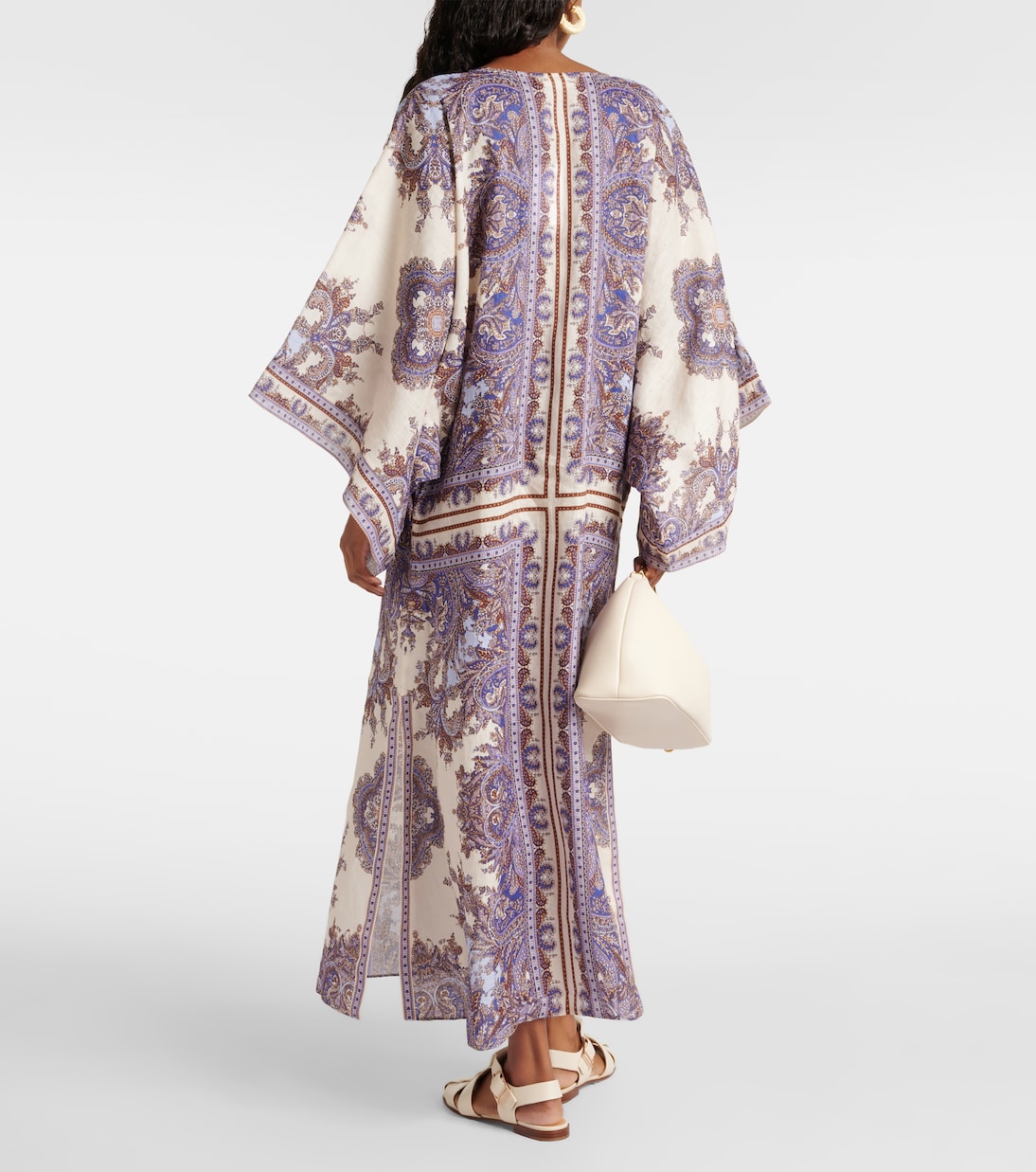 Caftano Ottie in lino con stampa paisley | Zimmermann