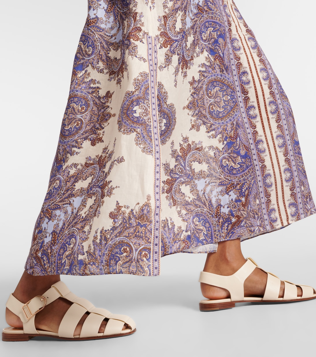 Caftano Ottie in lino con stampa paisley | Zimmermann