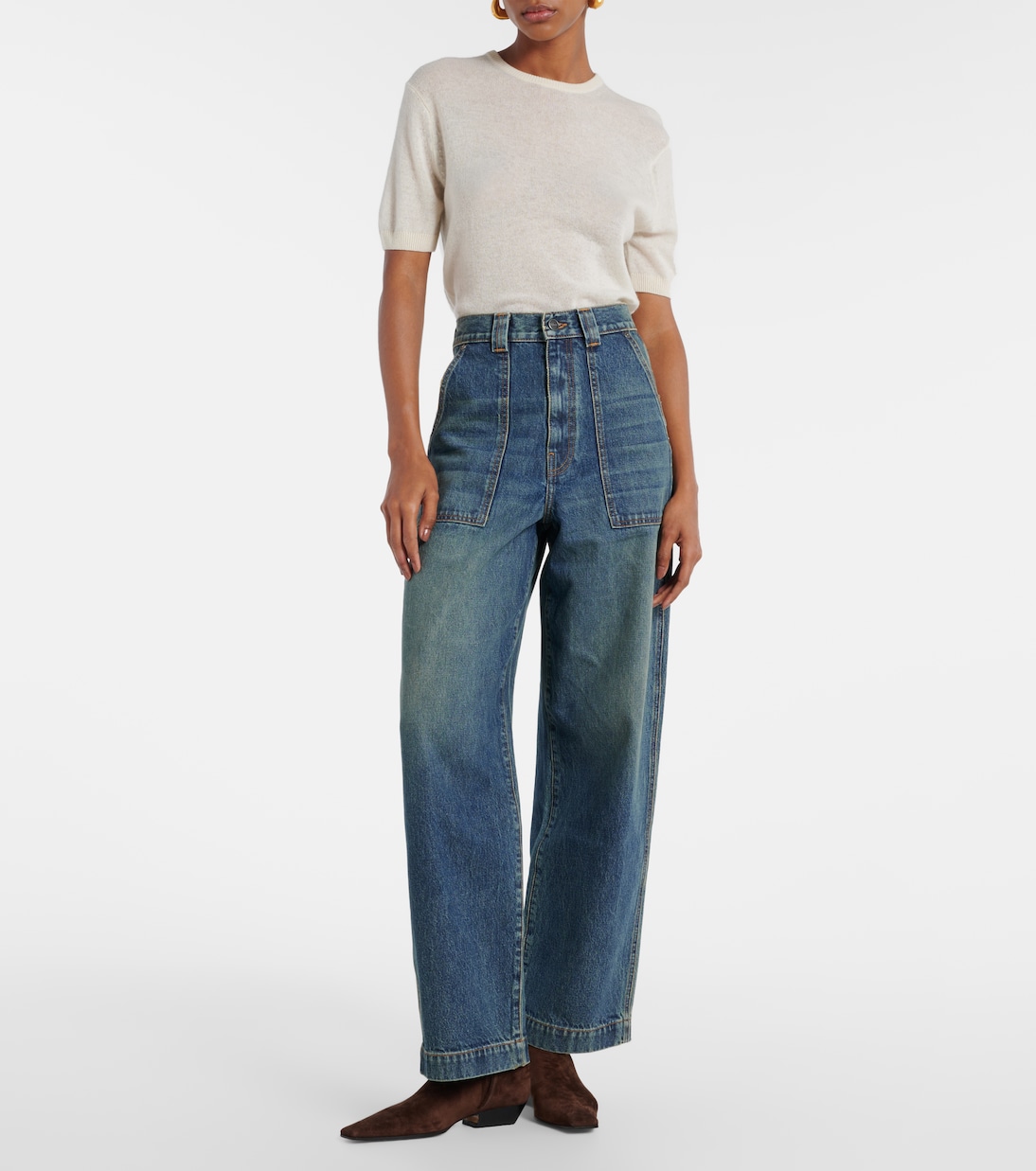Jeans regular Hewitt a vita alta | Khaite