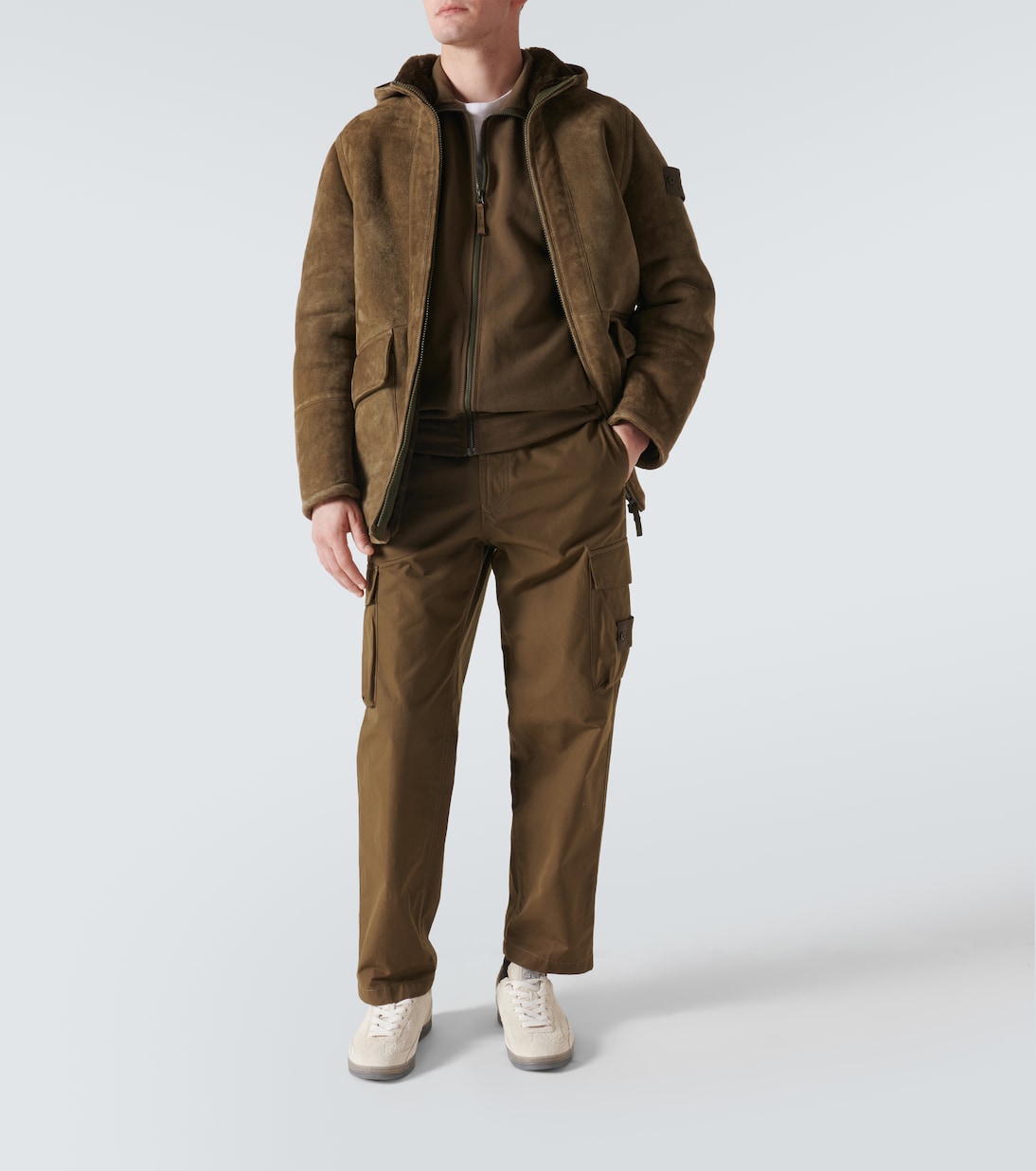 Veste Ghost Compass en daim et shearling | Stone Island