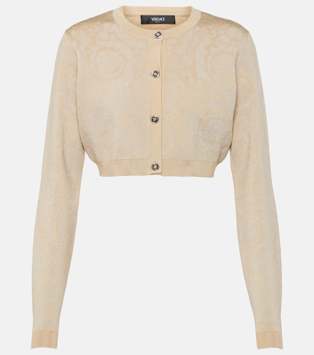 Cárdigan cropped Barocco de lamé | Versace