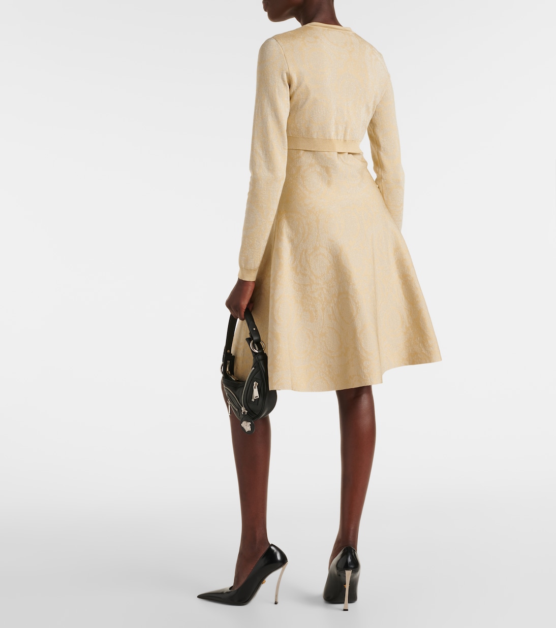 Cárdigan cropped Barocco de lamé | Versace