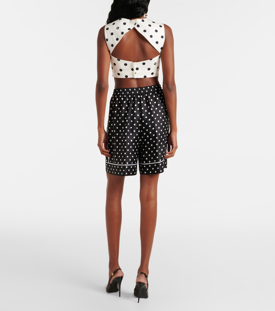 Shorts in twill di seta a pois | Dolce&Gabbana