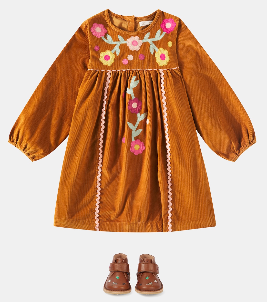 Besticktes Kleid Linoa aus Baumwoll-Cord | Louise Misha