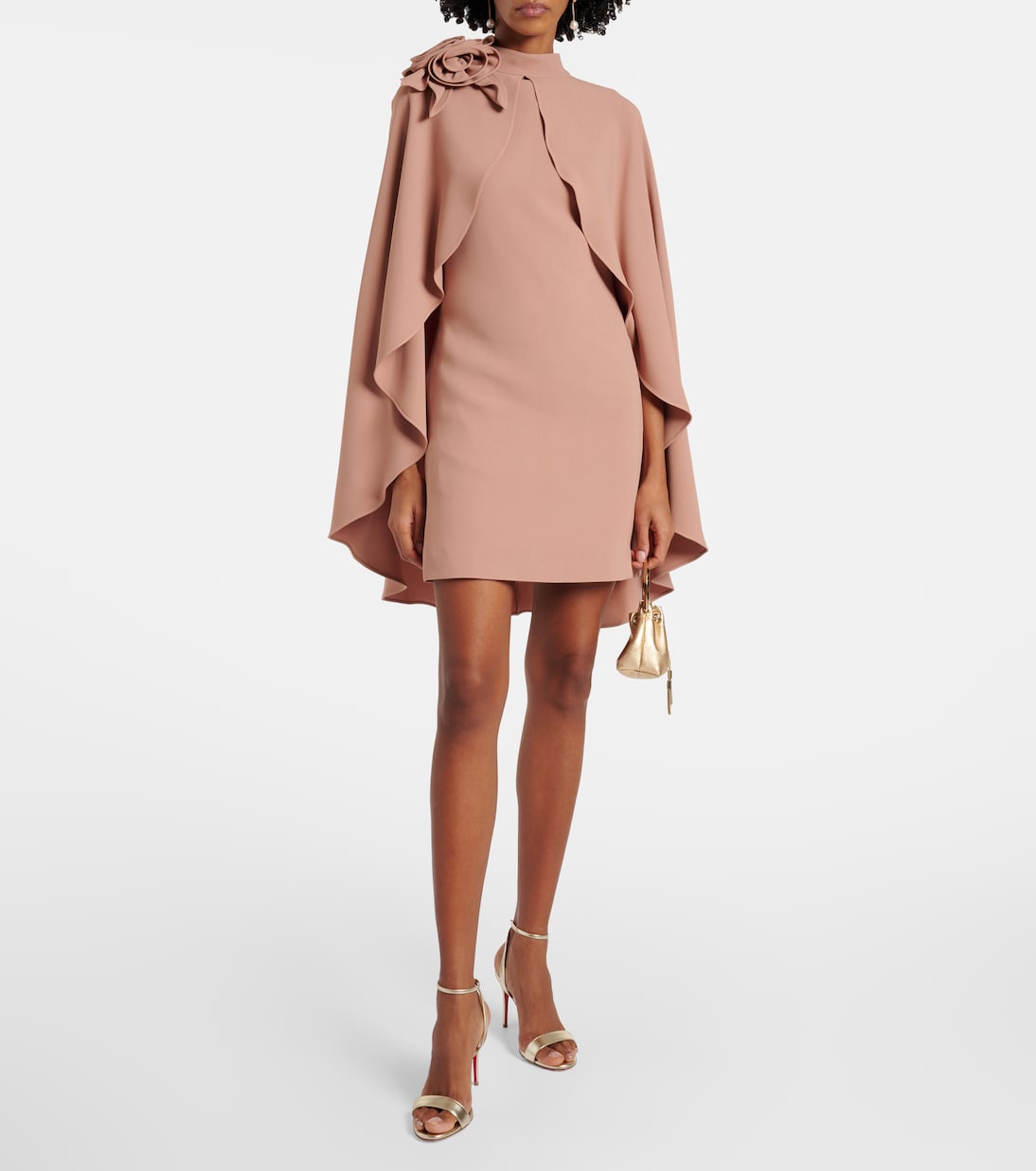 Abito corto in cady con applicazioni floreali | Elie Saab