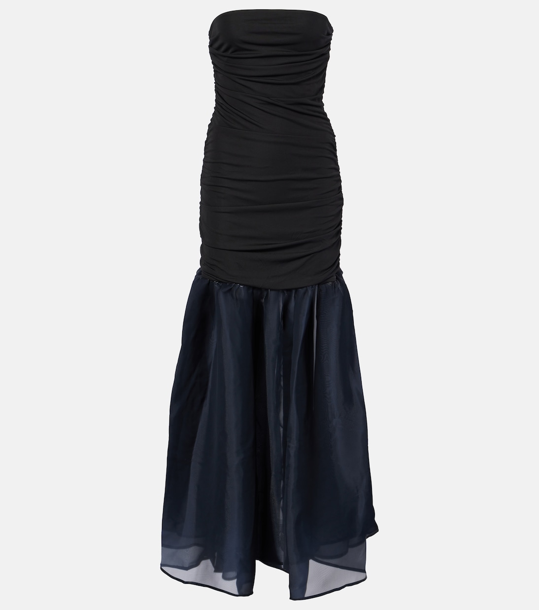 Liya ruched jersey and organza gown | Staud