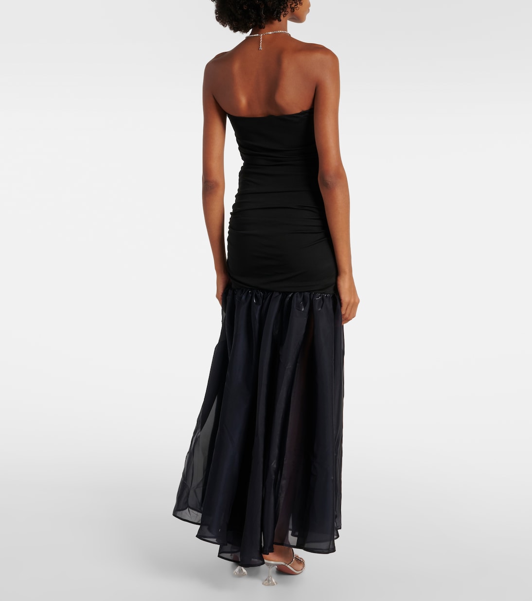 Liya ruched jersey and organza gown | Staud