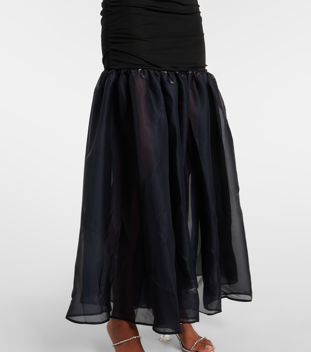 Liya ruched jersey and organza gown | Staud