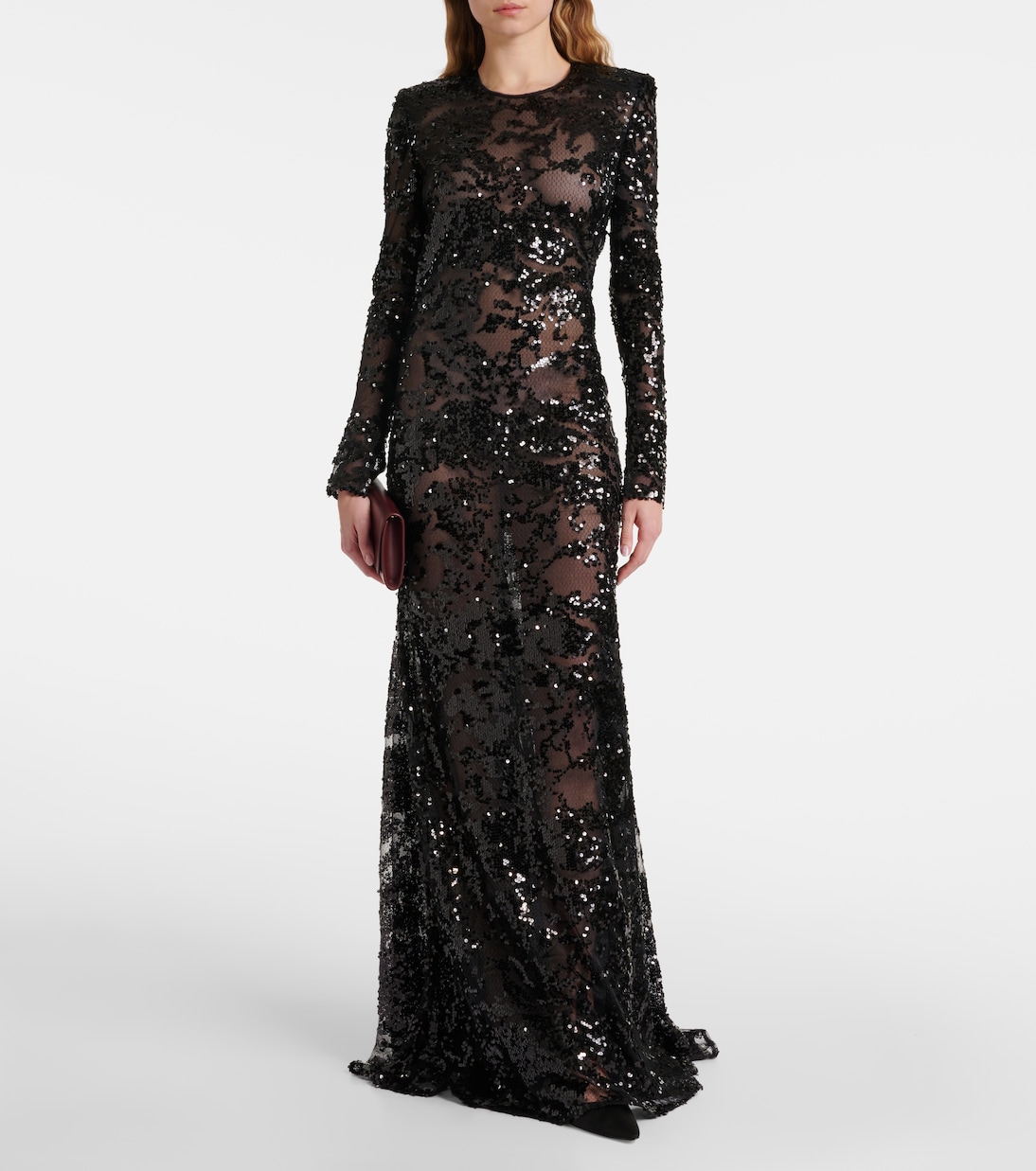 Sequined open-back lace gown | Victoria Beckham