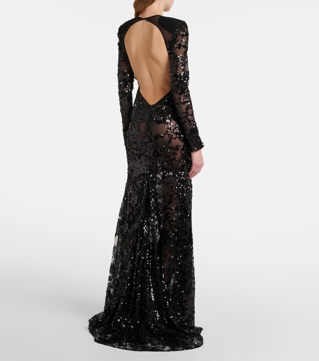Sequined open-back lace gown | Victoria Beckham