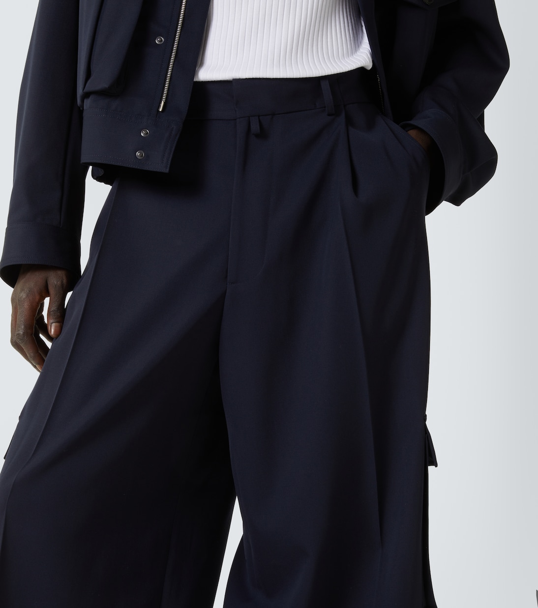High-Rise-Cargohose aus Wolle | Dries Van Noten