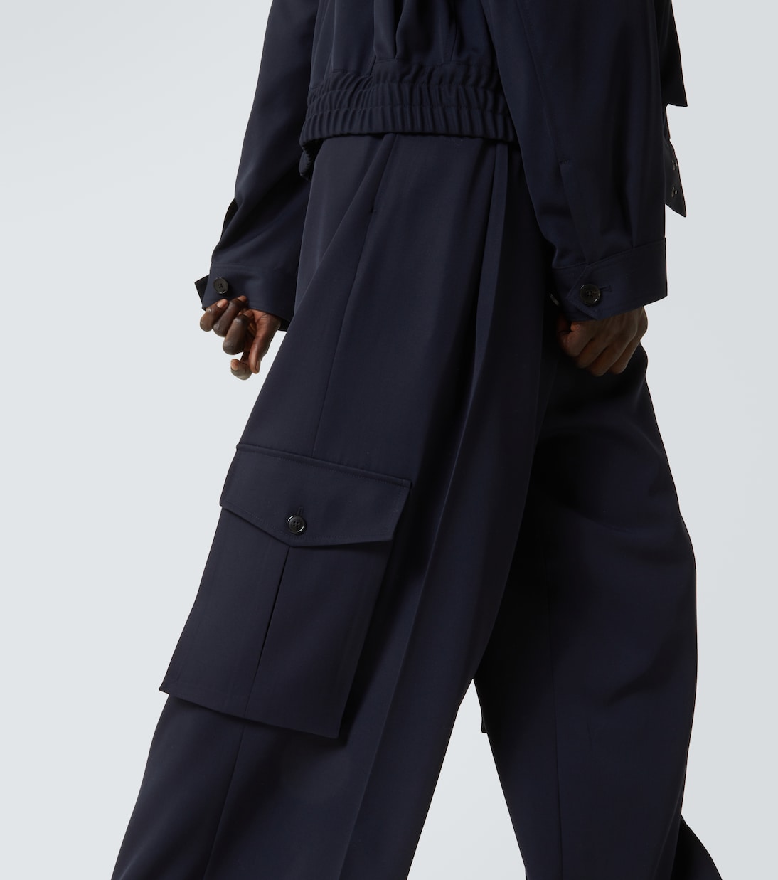 High-Rise-Cargohose aus Wolle | Dries Van Noten