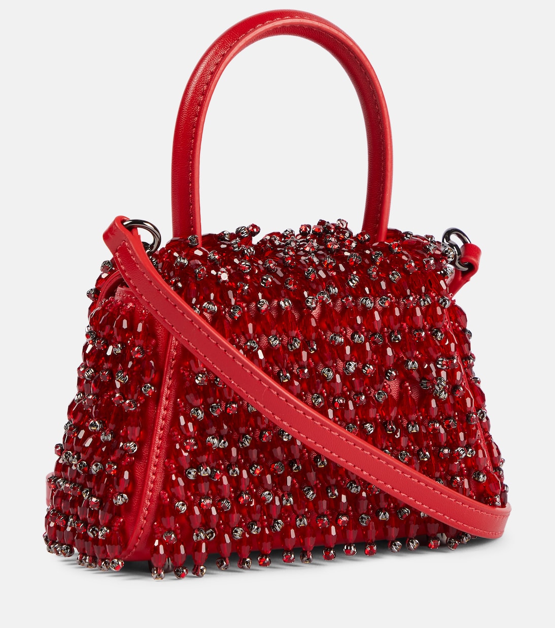 Borsa Bow Micro in pelle con perline | Self-Portrait