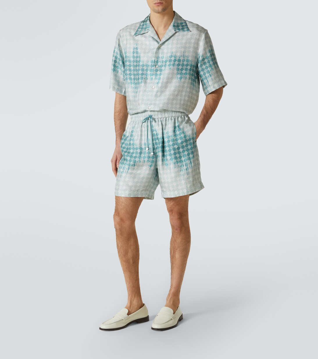 Shorts MA Quad in seta con stampa | Amiri