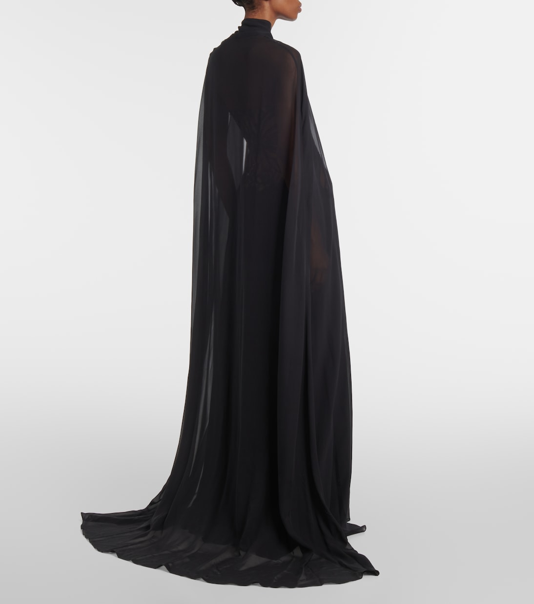 Abito lungo in misto seta con paillettes | Elie Saab