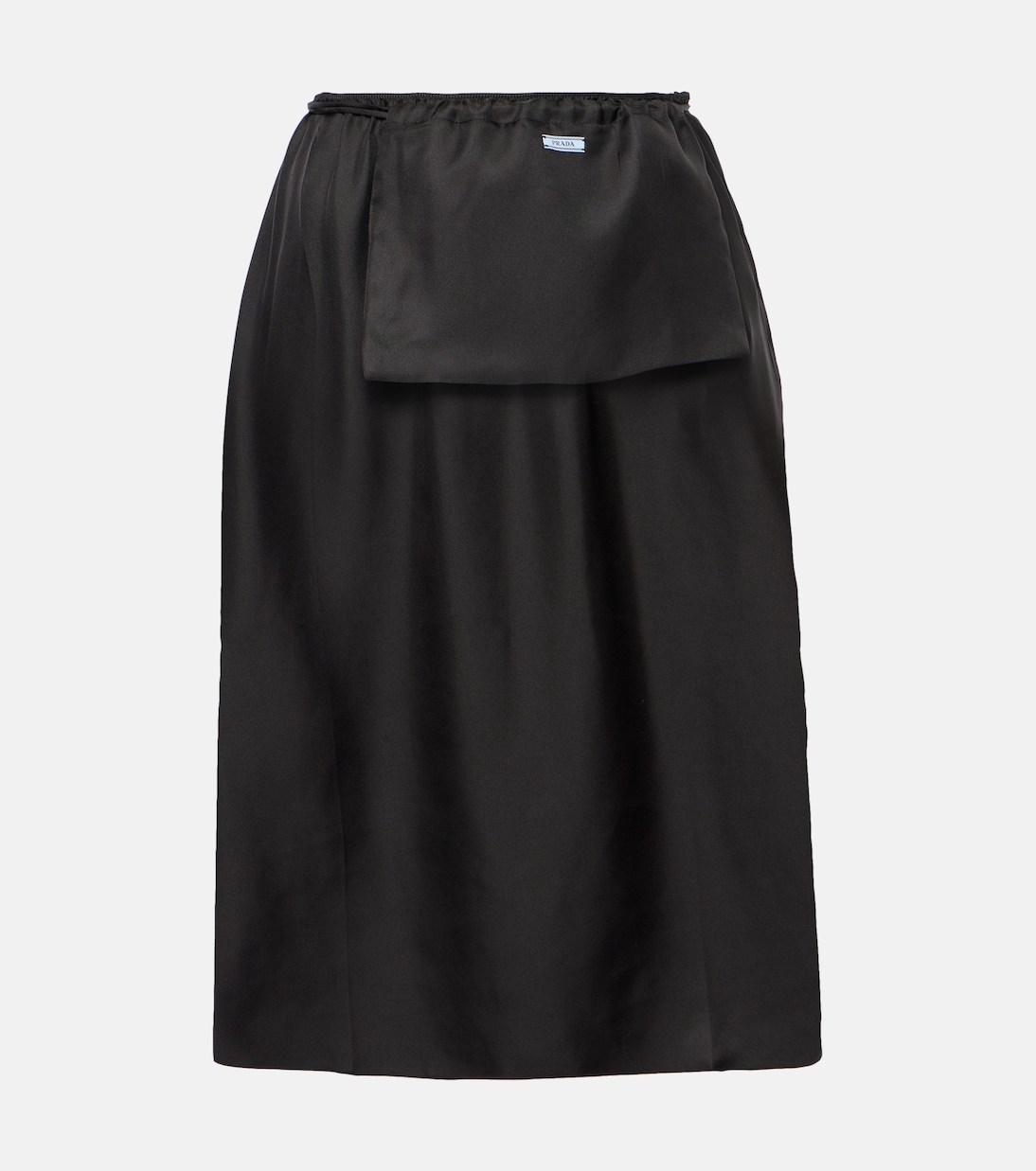 Falda midi de sarga de seda | Prada