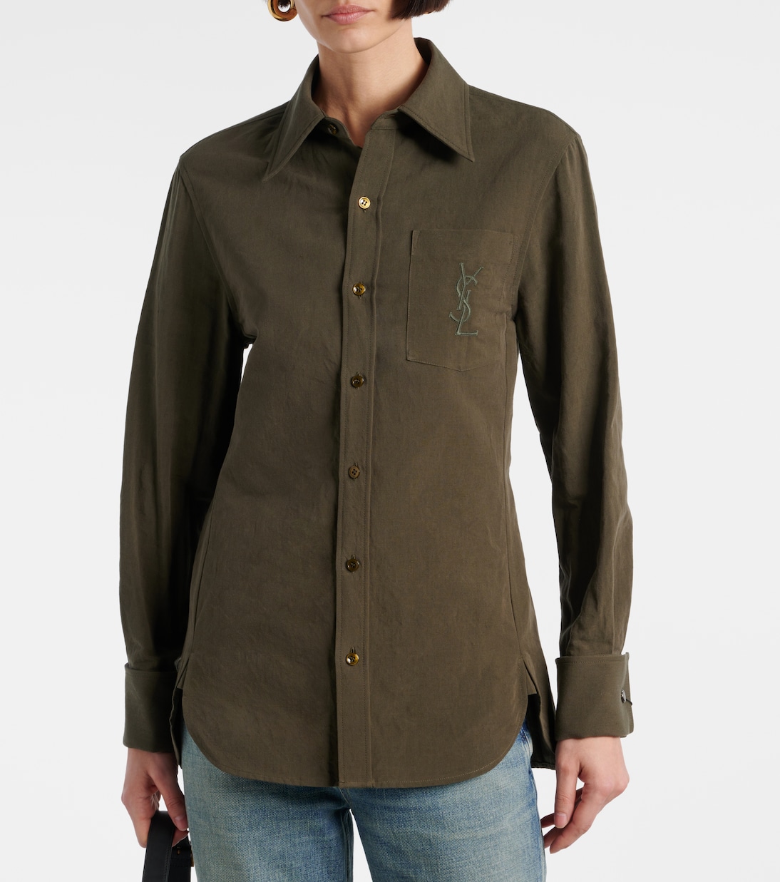 Camicia Cassandre in cotone e lino | Saint Laurent