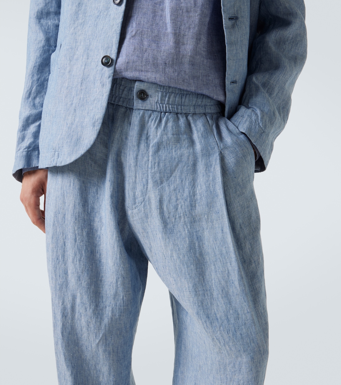 Linen wide-leg pants | Giorgio Armani