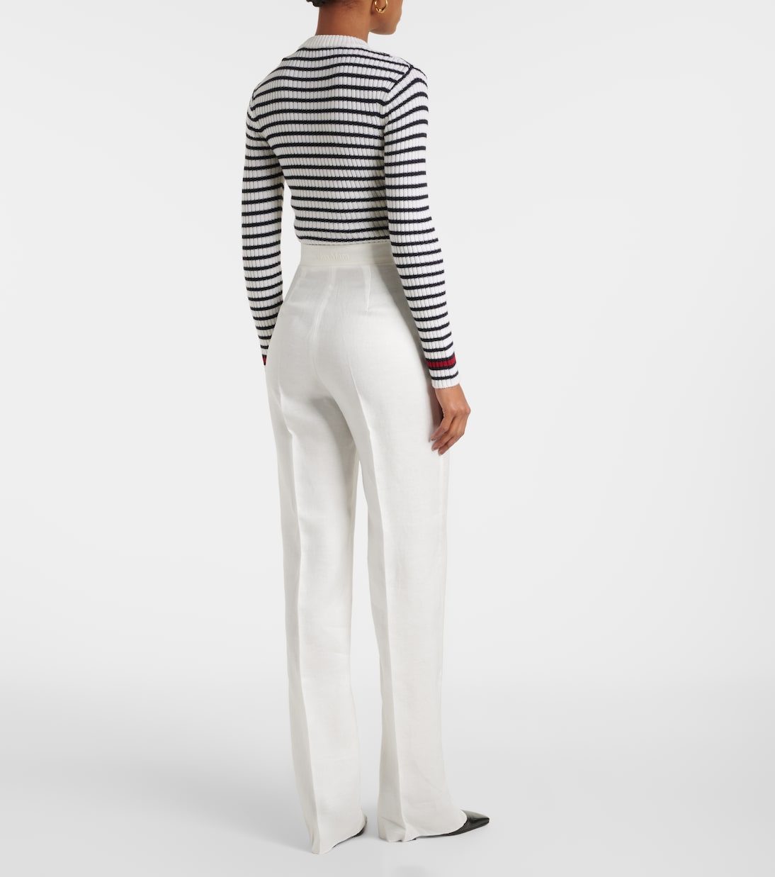 Pantaloni a gamba larga Aversa in lino a vita alta | Max Mara