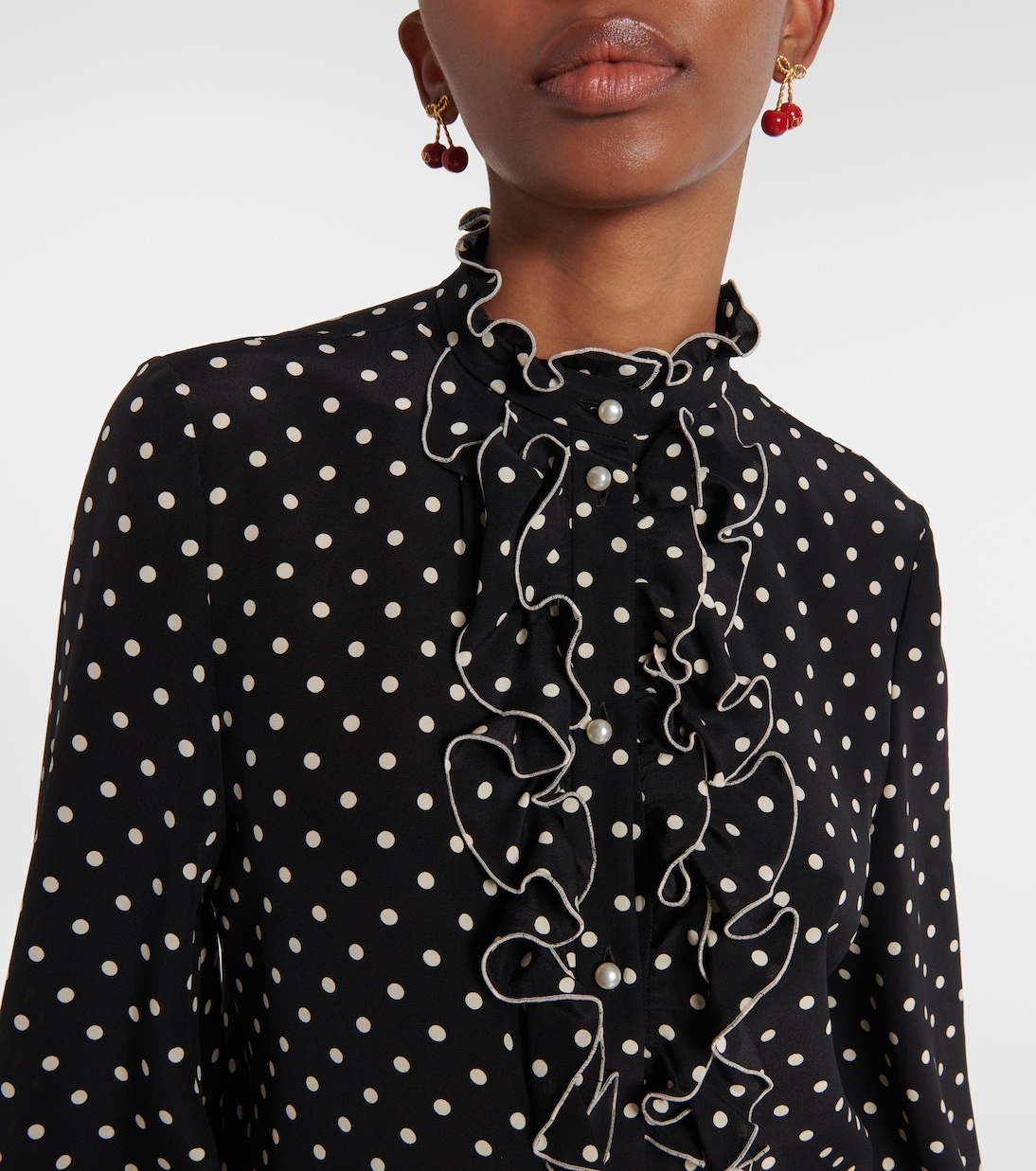 Blouse en crêpe de soie à pois | Valentino