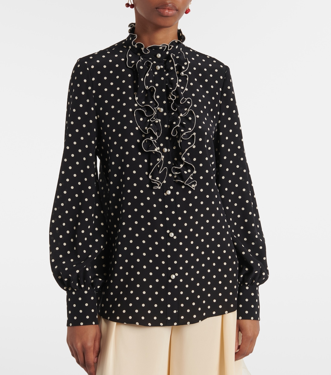 Blouse en crêpe de soie à pois | Valentino