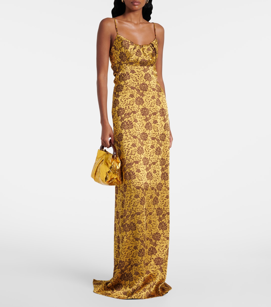 Abito lungo in jacquard floreale | Dries Van Noten