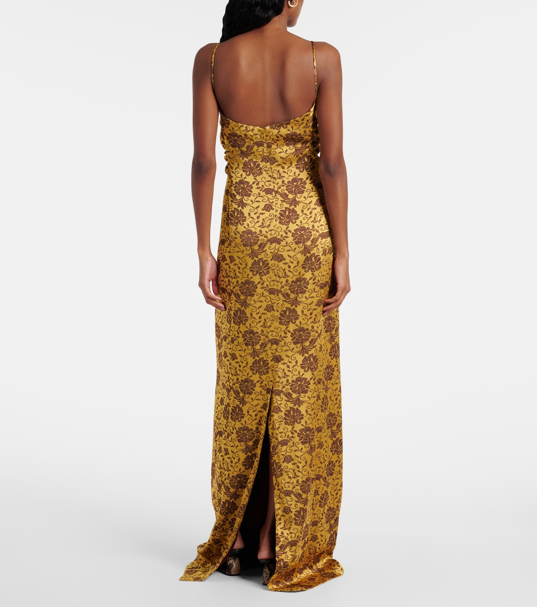 Abito lungo in jacquard floreale | Dries Van Noten