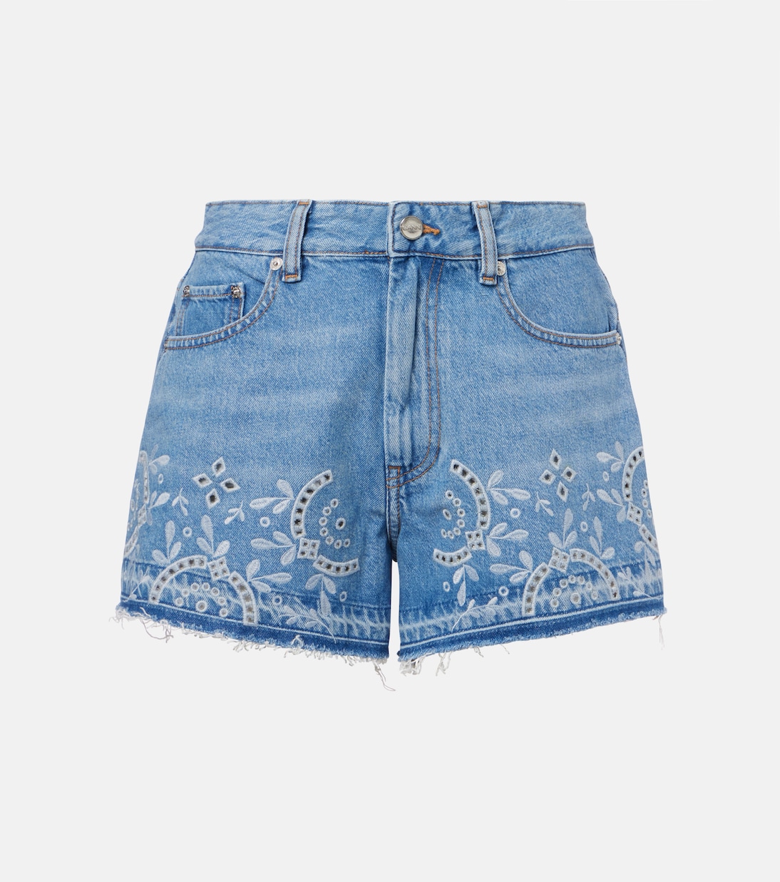 Short en jean brodé | Ganni