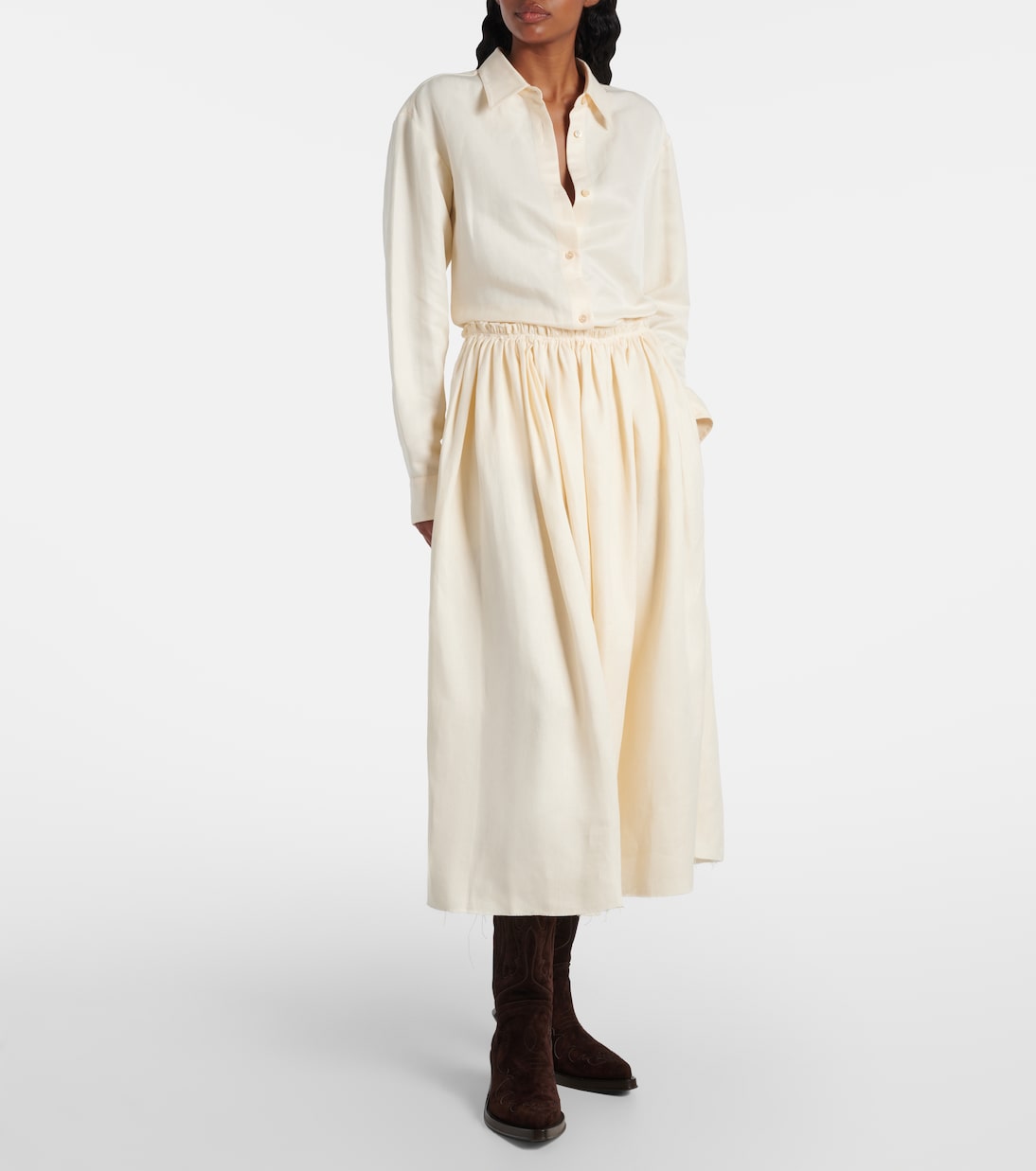 Chiara linen midi skirt | Gabriela Hearst