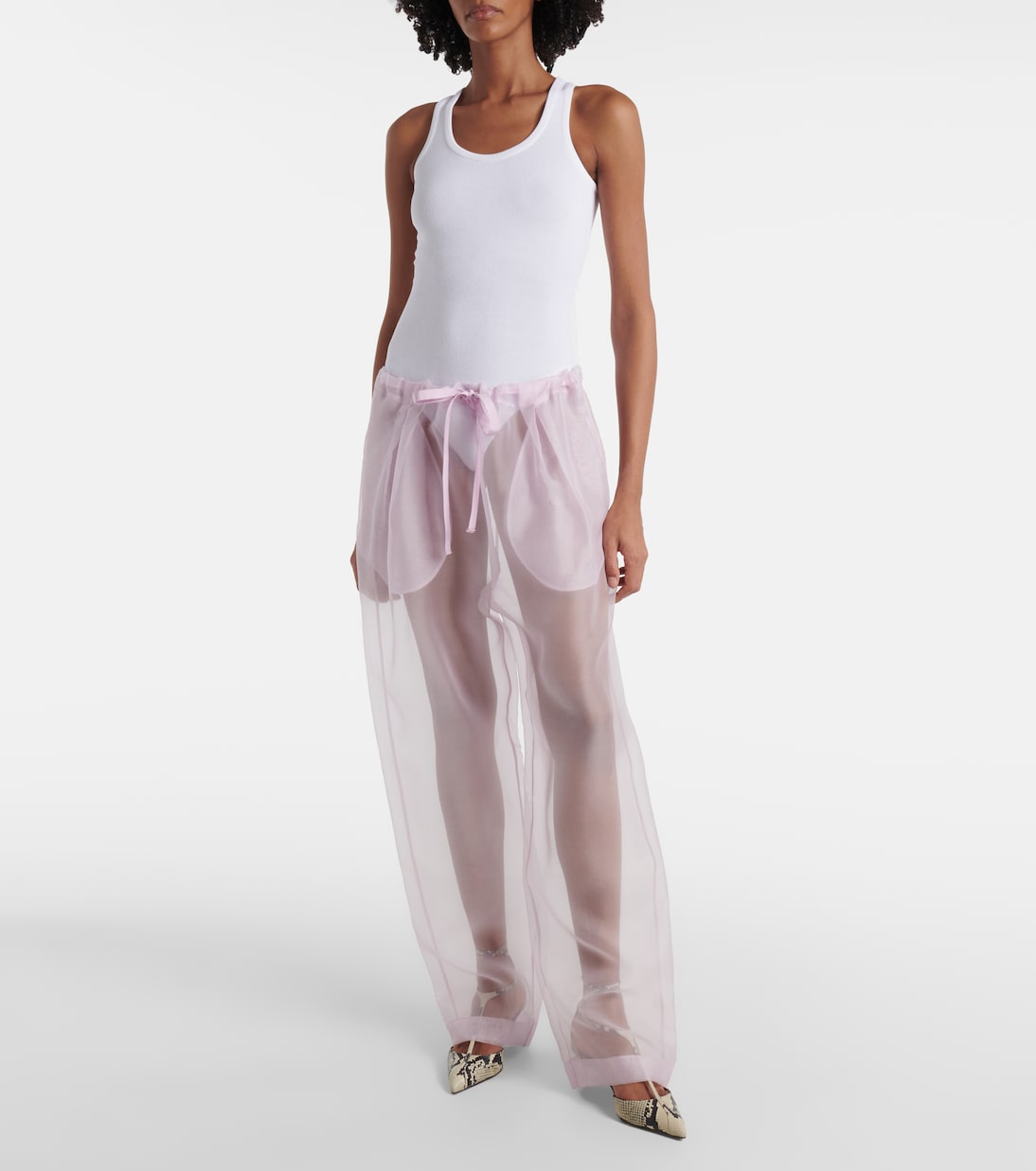 Pantaloni Trenton in organza di misto seta | Khaite