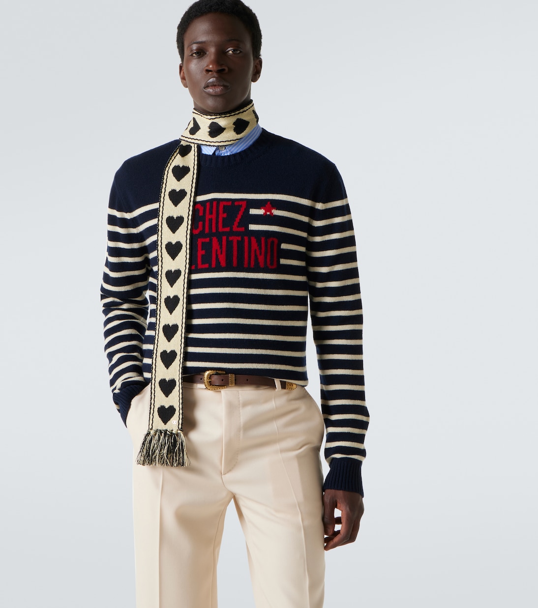 Schal VLogo aus Baumwoll-Jacquard | Valentino Garavani