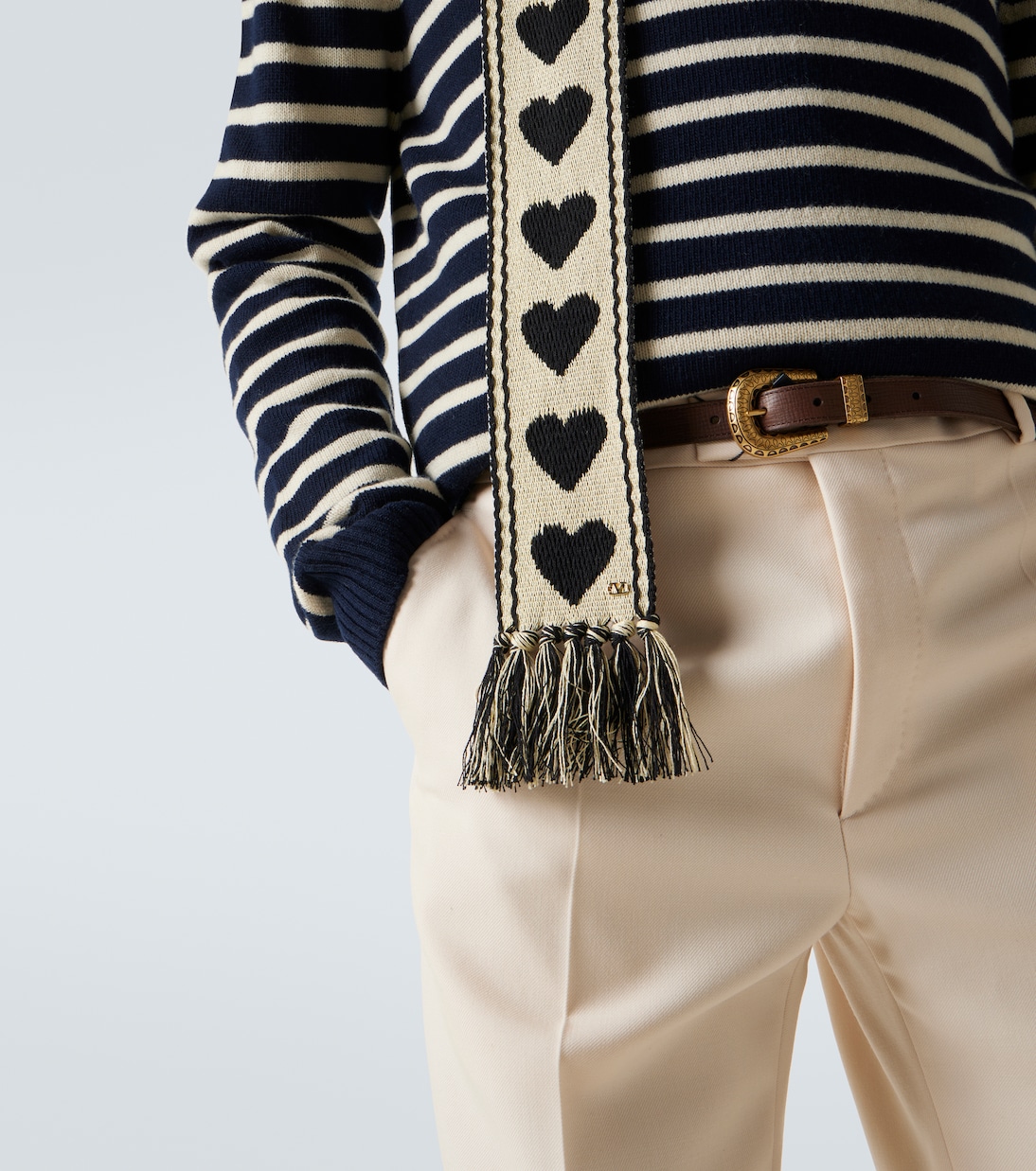 Schal VLogo aus Baumwoll-Jacquard | Valentino Garavani