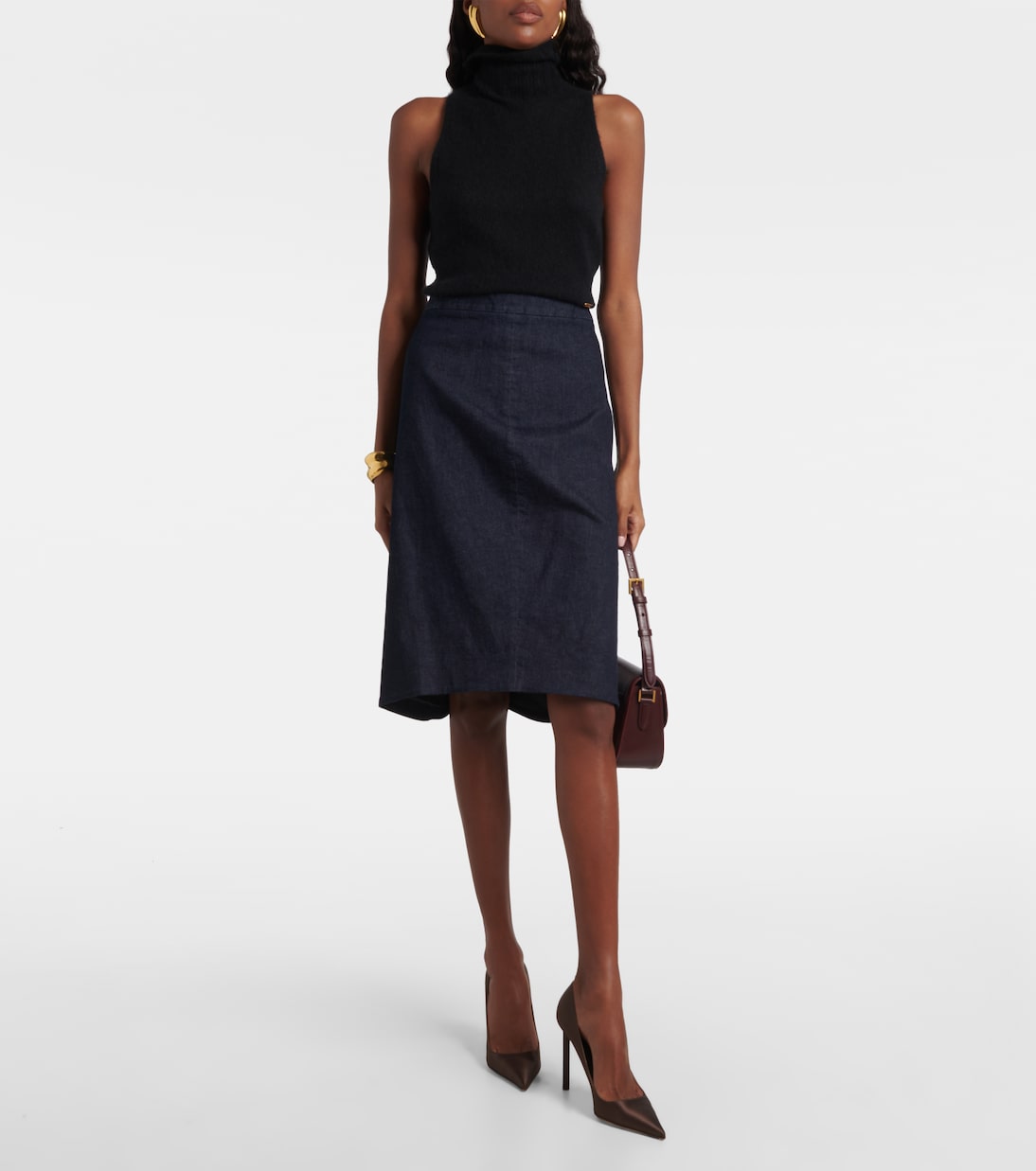 High-rise denim pencil skirt | Tom Ford