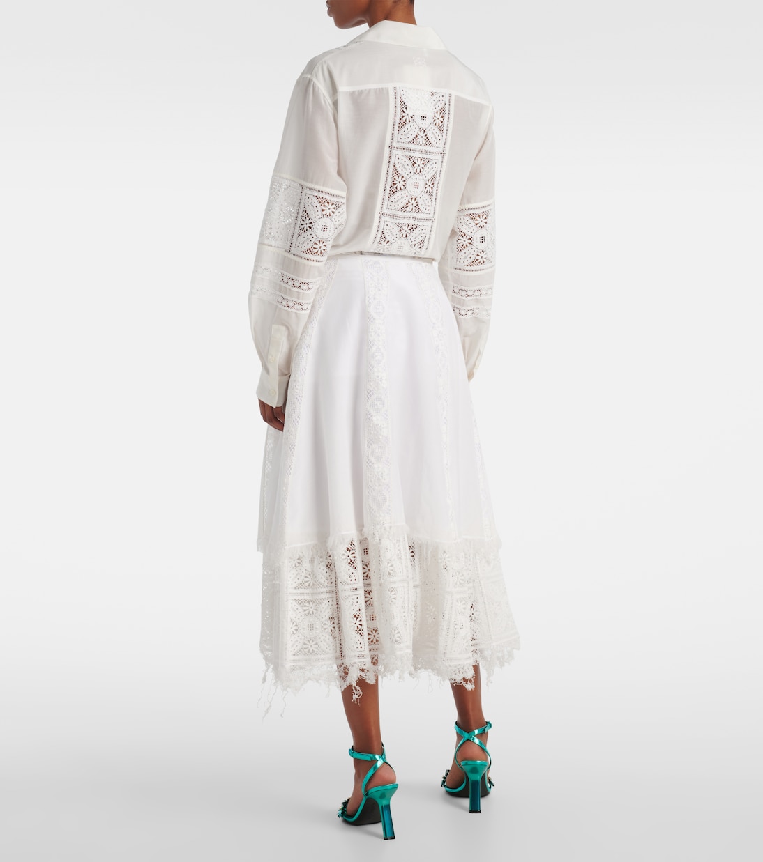 Paula's Ibiza - Gonna midi in cotone e seta | Loewe