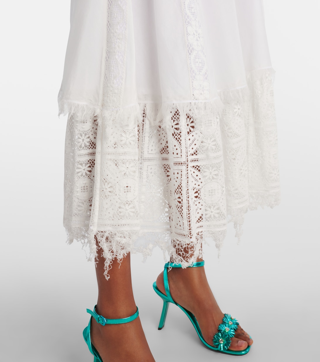 Paula's Ibiza - Gonna midi in cotone e seta | Loewe