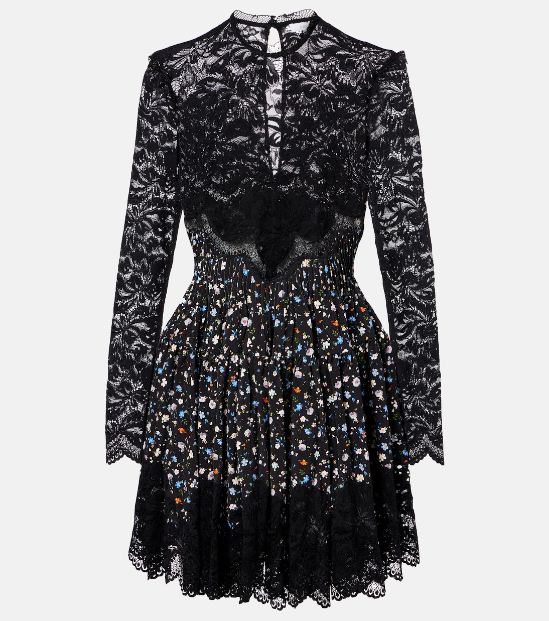 Vestido corto con encaje floral | Rabanne
