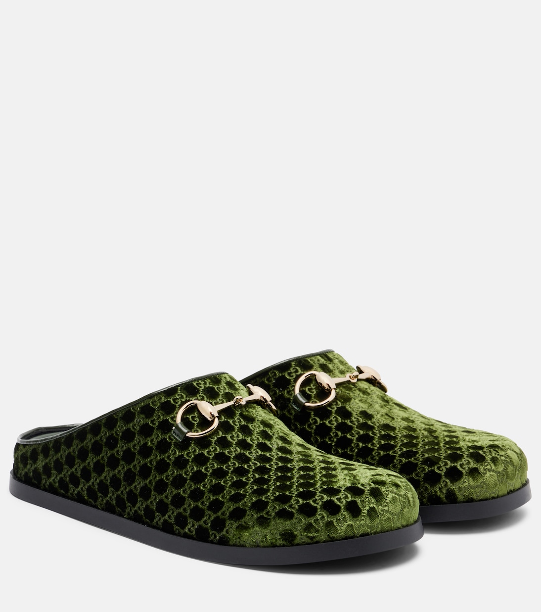 Slippers Horsebit GG aus Samt | Gucci