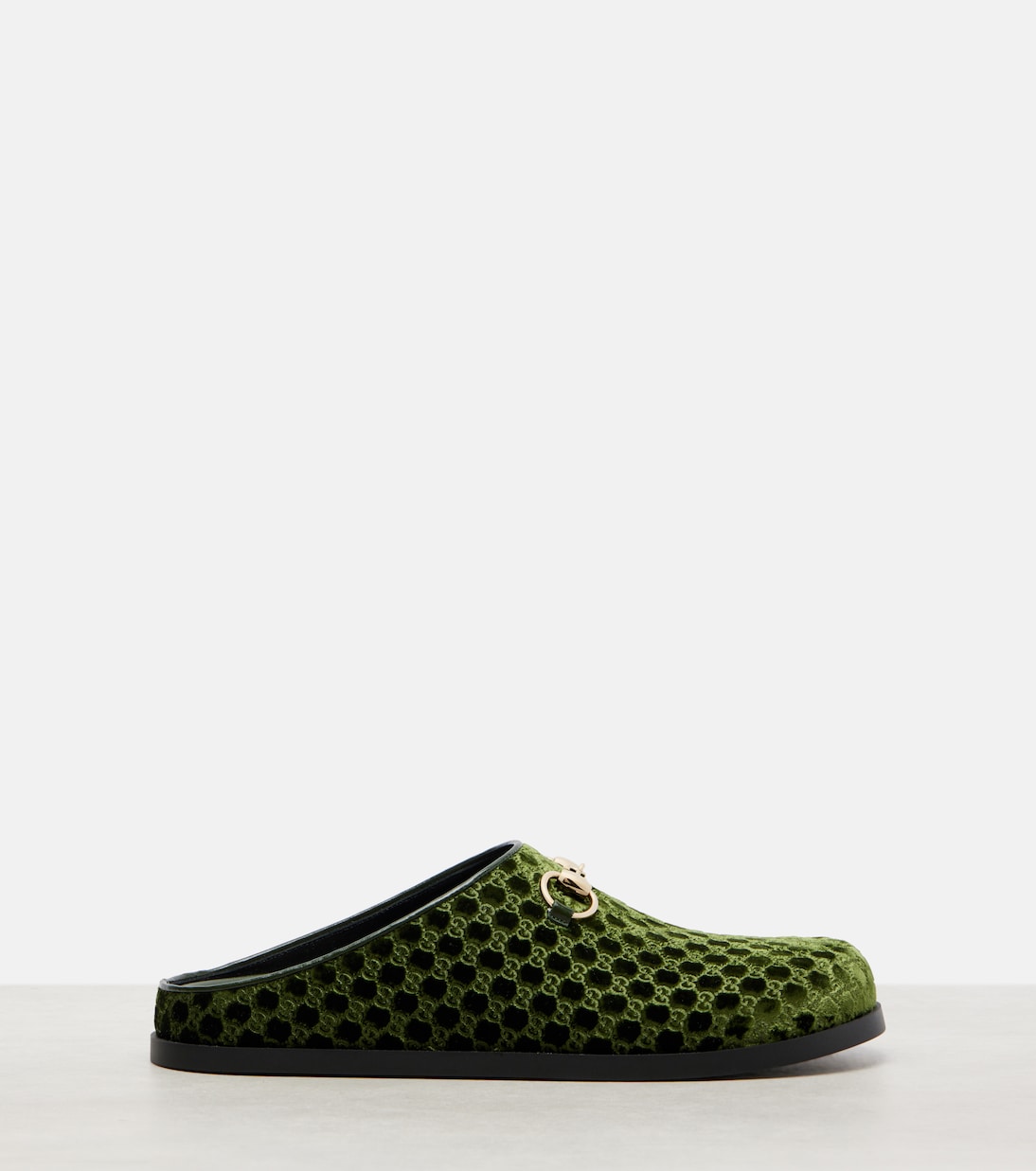 Slippers Horsebit GG aus Samt | Gucci