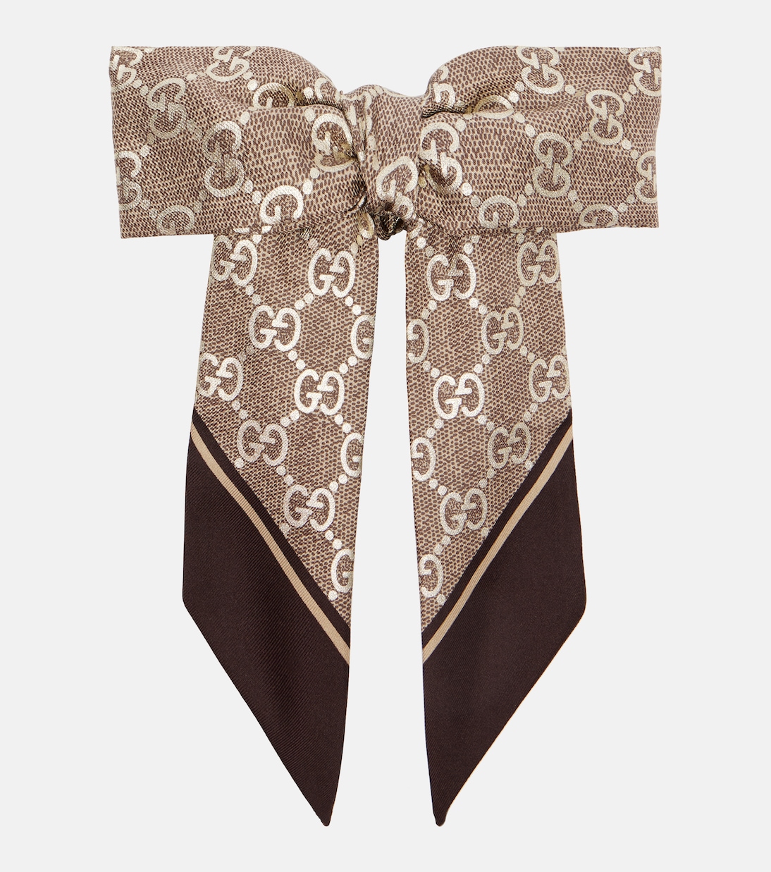 Scrunchie in seta GG con fiocco | Gucci