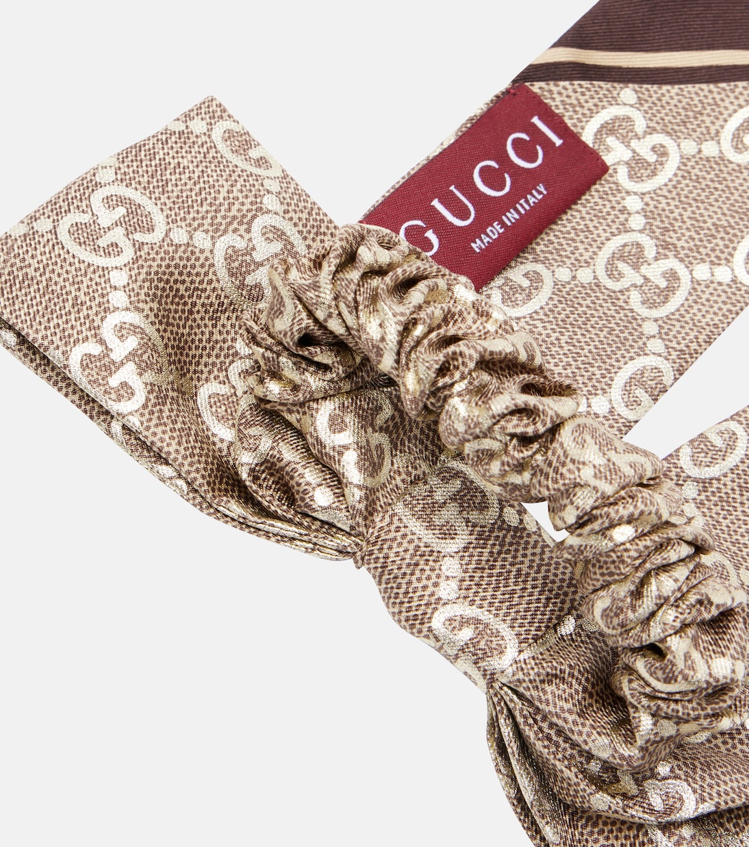 Scrunchie in seta GG con fiocco | Gucci