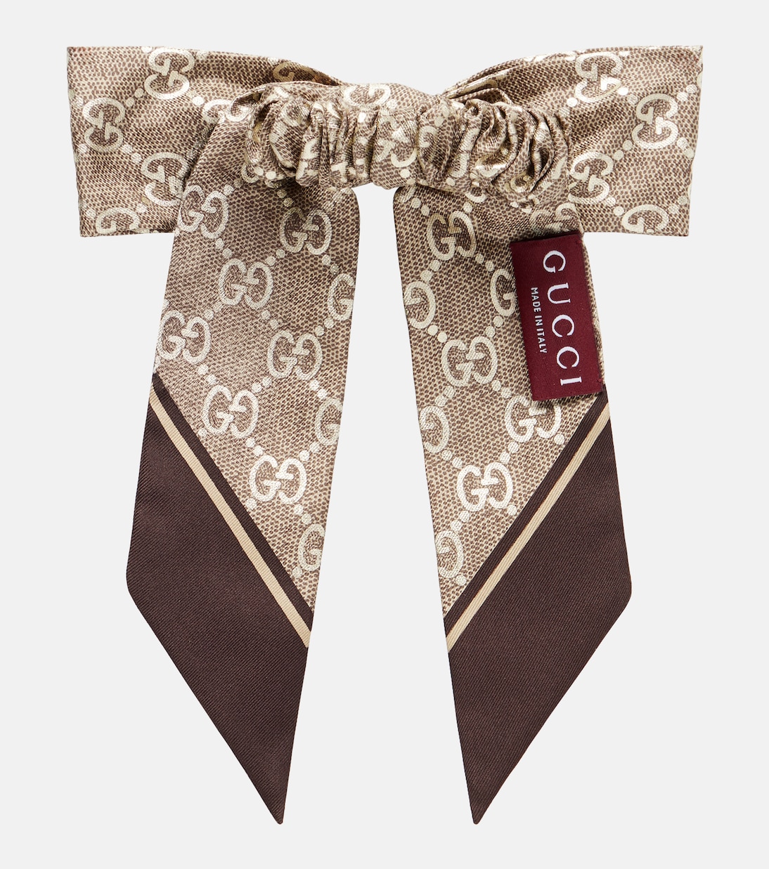 Scrunchie in seta GG con fiocco | Gucci
