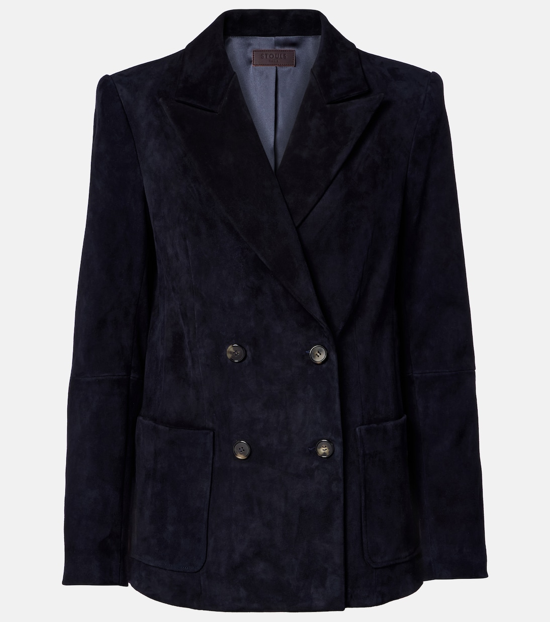 Suede double-breasted blazer | Stouls
