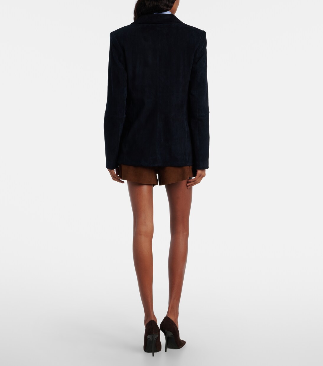 Suede double-breasted blazer | Stouls