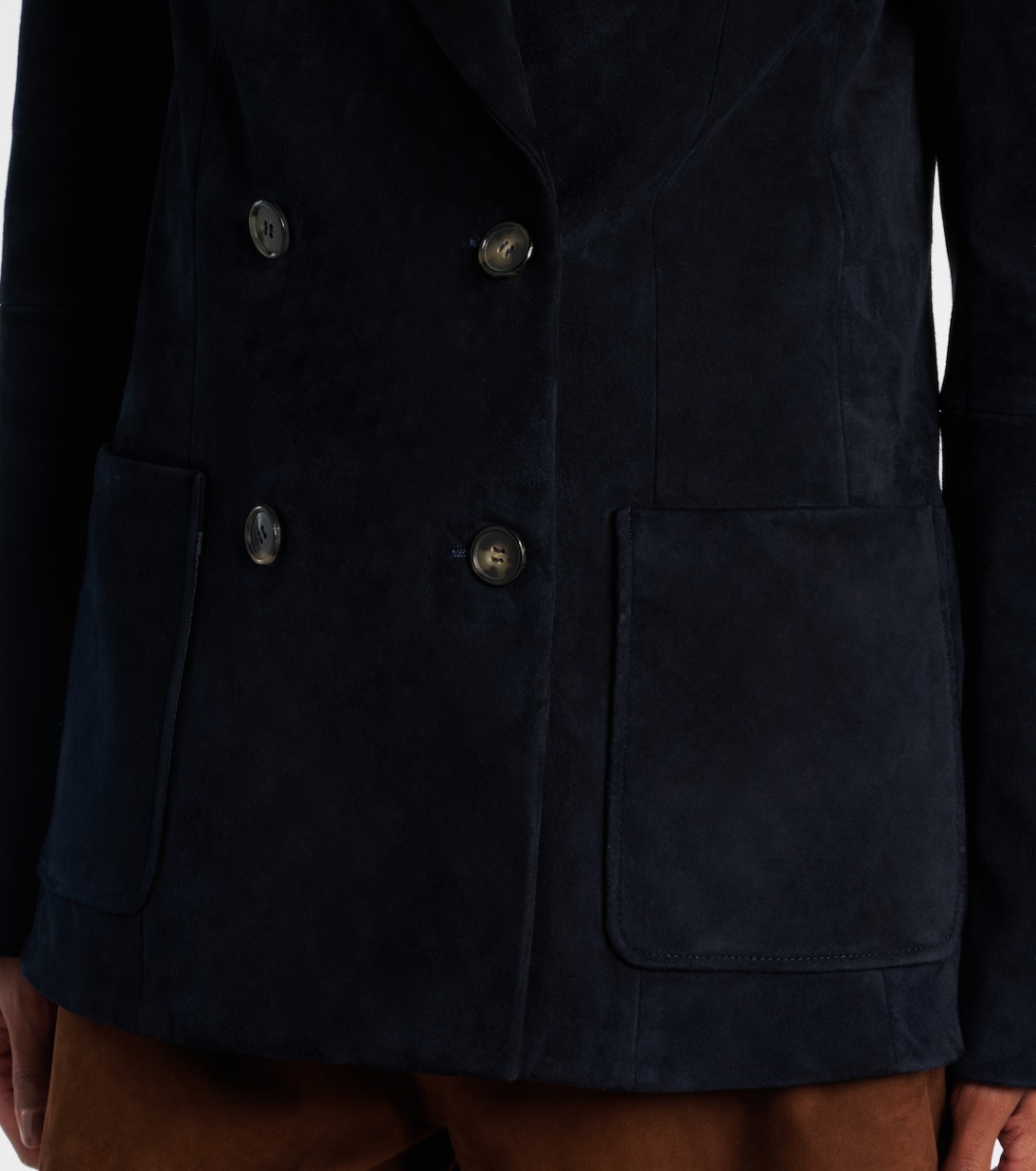 Suede double-breasted blazer | Stouls