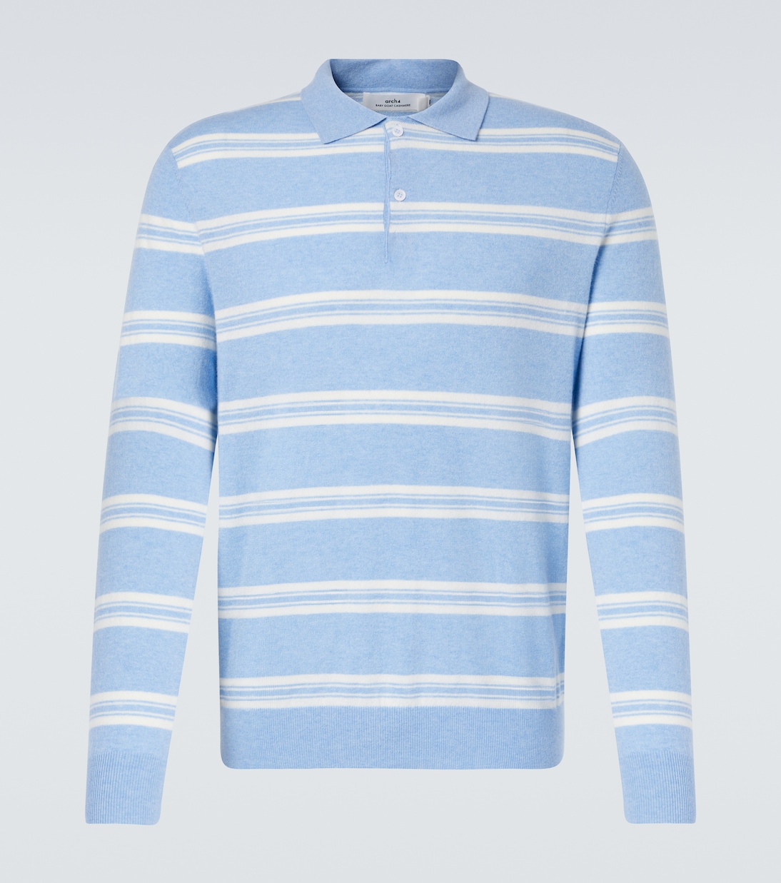 Pull polo Mr Swansea rayé en cachemire | Arch4