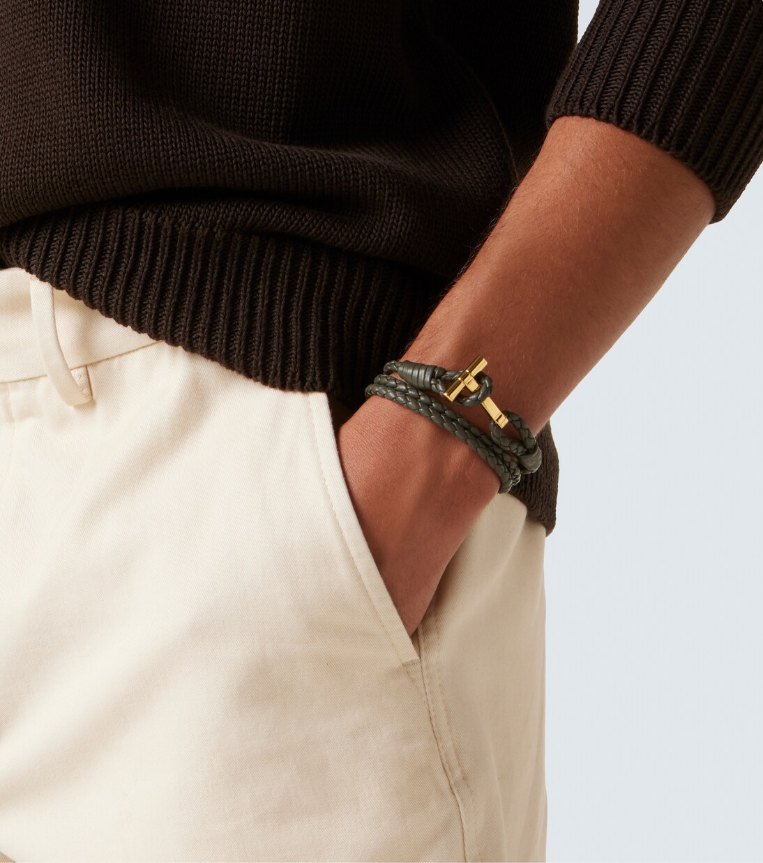 T braided leather bracelet | Tom Ford