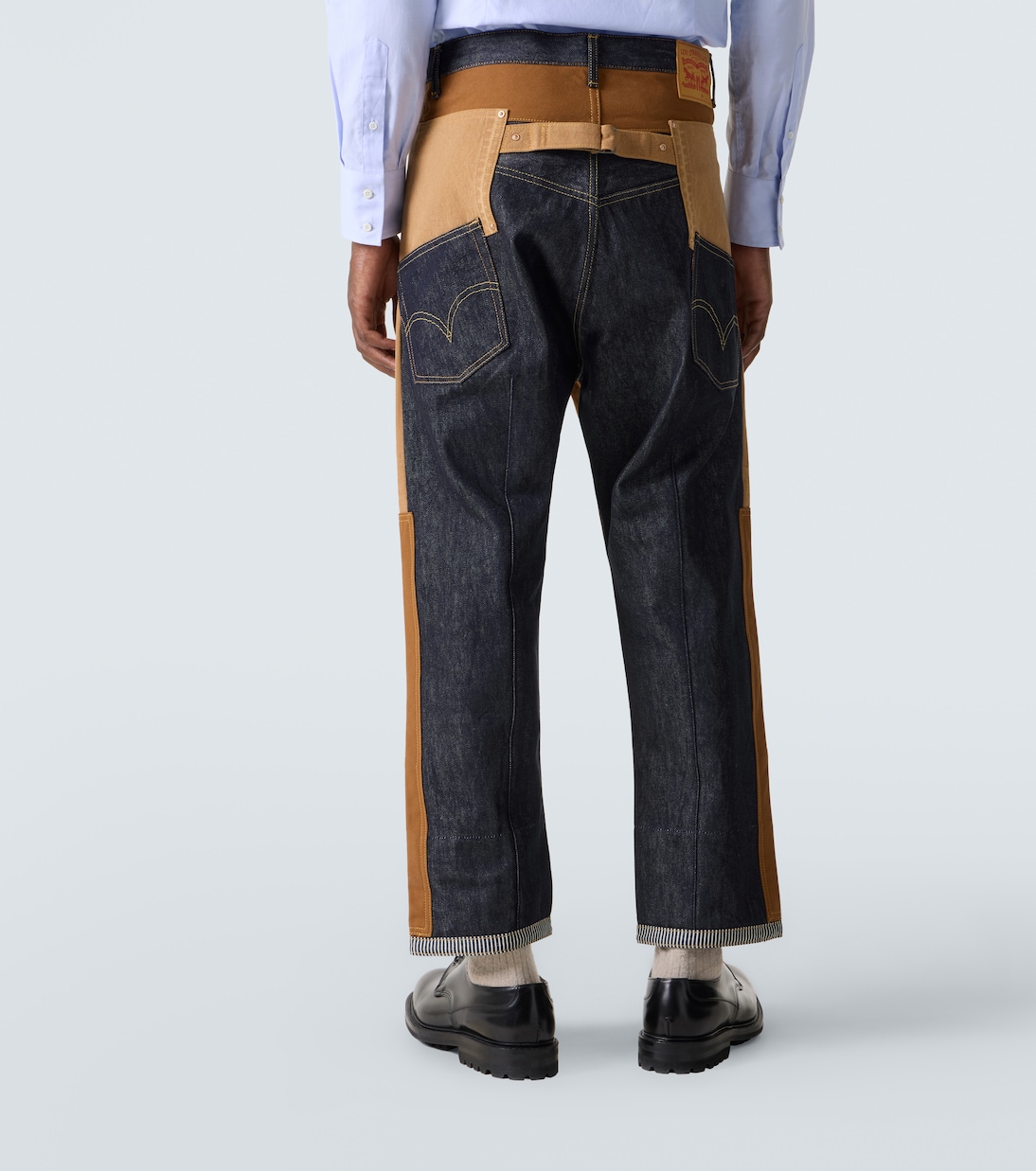 Patchwork denim and suede straight pants | Junya Watanabe