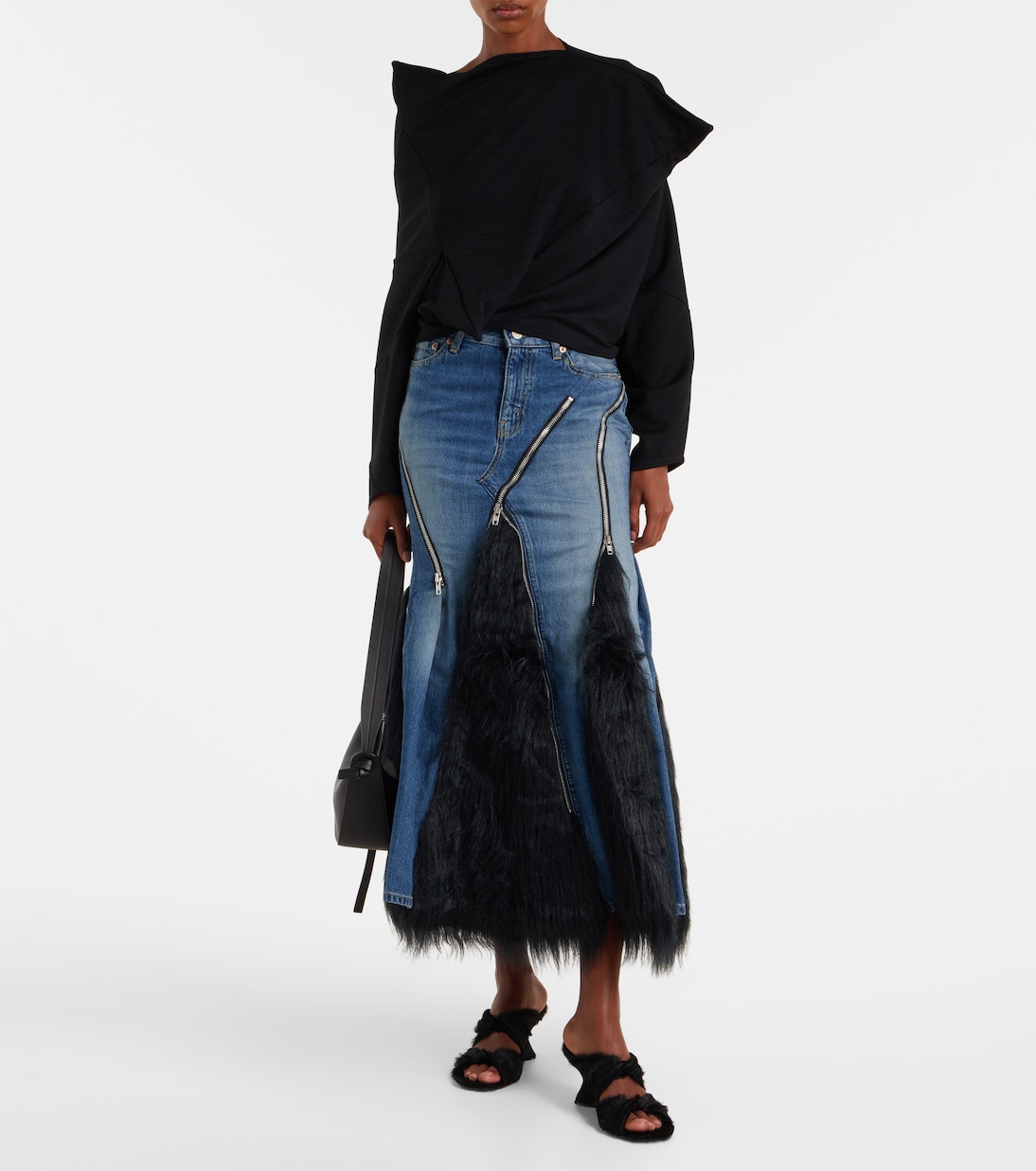Low-rise denim maxi skirt | Junya Watanabe